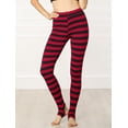 thumbnail image 2 of DARING DIVA High Waist Elastic Waistband Stirrup Pant 2XL Red Black-Stripe, 2 of 6