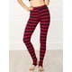 thumbnail image 2 of Allegra K Las polainas del traje de la Navidad de las mujeres imprimieron los pantalones del estribo de la yoga de la cintura elástica de la cintura alta Rayas negras rojas L, 2 of 6