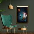 thumbnail image 2 of Space Wall Art with Frame, Digitally Generated Planets Silhouettes Realistic and Planetary Astronomy Spheres, Printed Fabric Poster for Bathroom Living Room Dorms, 23" x 35", Multicolor, by Ambesonne, 2 of 2