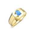 thumbnail image 2 of RYLOS Men's Rings Yellow Gold Plated Silver Ring Classic Solitaire 7X5MM Oval Shape Gemstone Designer Band Turquoise December Birthstone Rings For Men Size 13, 2 of 5
