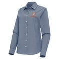 thumbnail image 2 of Women's Antigua Navy Virginia Cavaliers Porter Woven Tri-Blend Long Sleeve Button-Up Shirt, 2 of 3