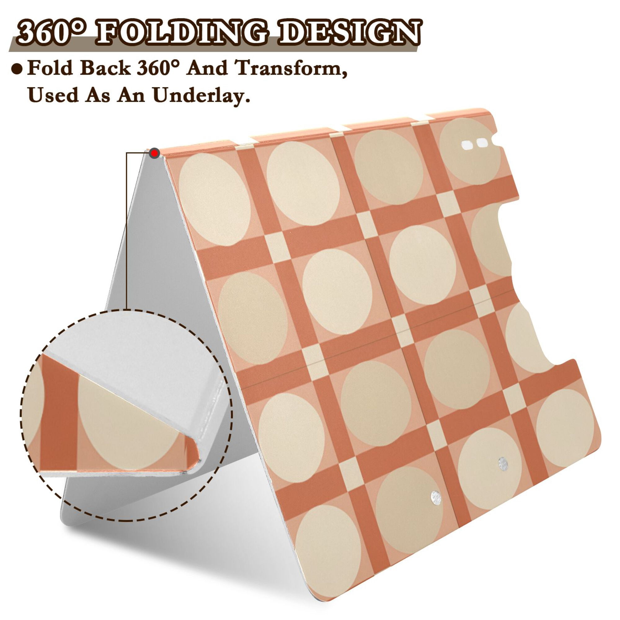 FORMRS A4 Clipboard Folder with Pen Holder Horizontal Foldable School Office Binder, Beige Geometric