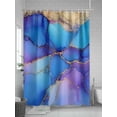 thumbnail image 5 of Abstract Ombre Blue Purple Marble Shower Curtain, Modern Art Waterproof Shower Curtain Set with 12 Hooks Lightweight Washable Fabric Shower Curtains for Bathroom 72x78 Inches, 5 of 6
