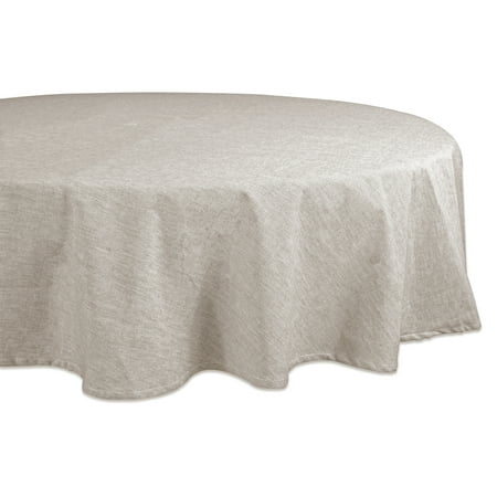 

Natural Gray Chambray Round Tablecloth with Mitered Corner 70