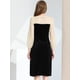 thumbnail image 4 of Allegra K Vestido A Media Pierna De Terciopelo Con Escote Corazón Y Mangas Largas Para Mujer Negro XS, 4 of 5