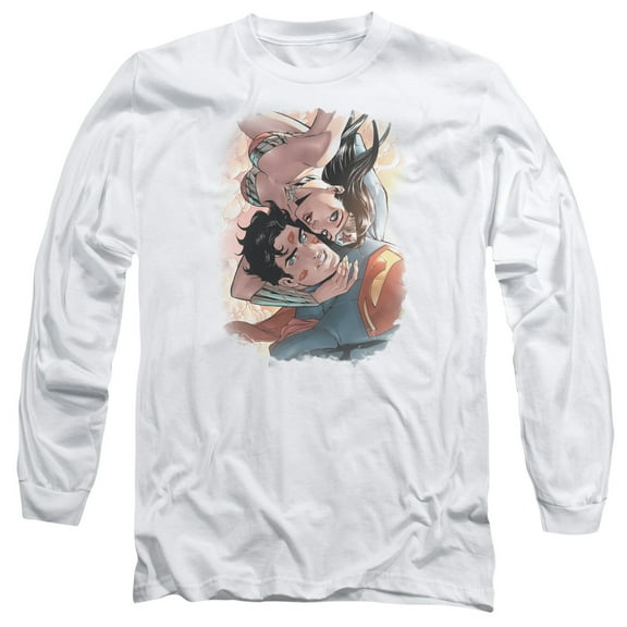 JLA Justice League Love Birds Long Sleeve Adult 18/1 T-Shirt White