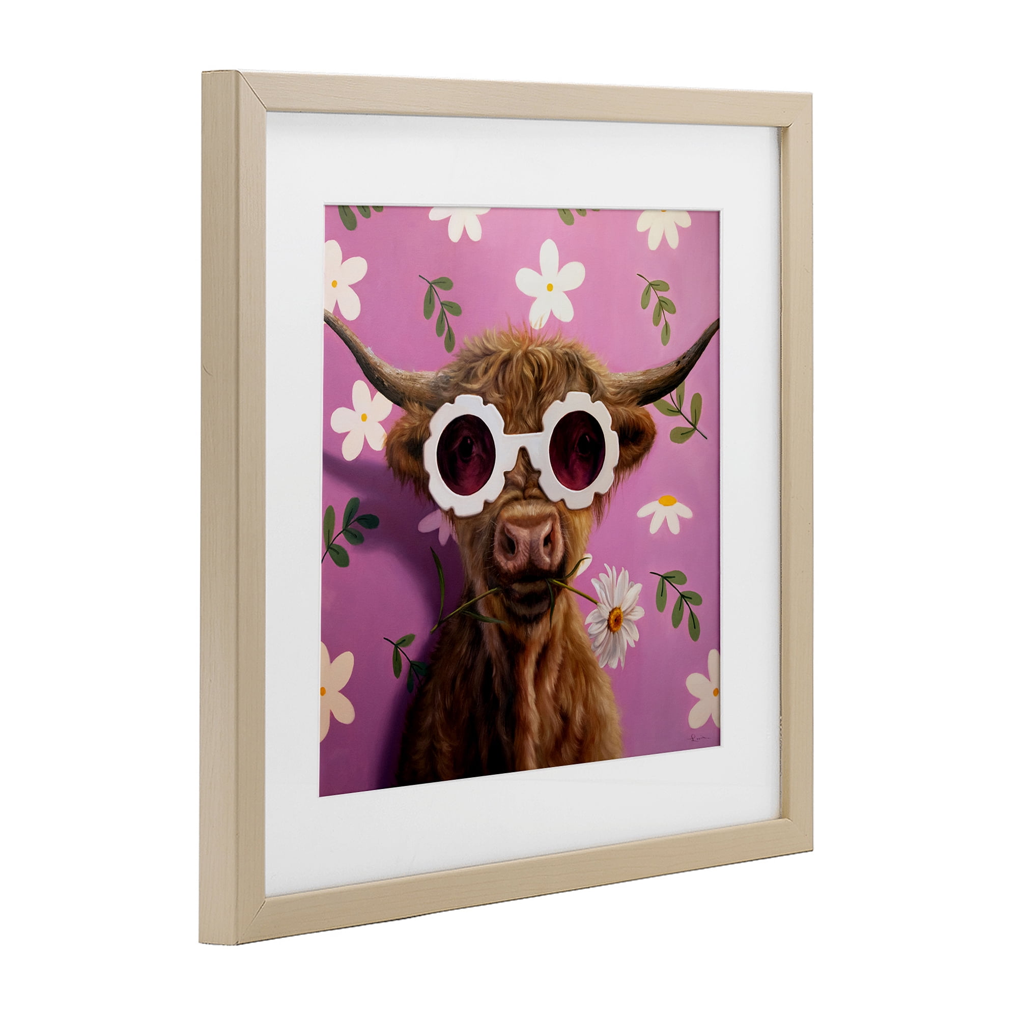Stupell Industries Fresh As A Daisy Cattle Birch Framed Print Under Glass, design by Lucia Heffernan