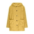thumbnail image 5 of Wiyuqeen Plush Fleece Sherpa Jacket Women Winter Coats Button-Up Hoodie Long Sleeve Winter Jacket Solid Fuzzy Ourwear with Pockets, 5 of 10