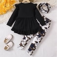 thumbnail image 4 of NOLDARES Toddler Clothes for Baby Girls Cute Print Long Sleeve Sweatshirt Pants Girls Warm Fall Winter Outfits Set(Black,5-6 Y), 4 of 7