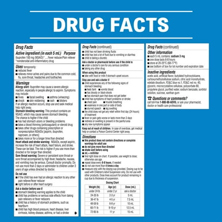 Children's Advil Pain Relievers and Fever Reducer Liquid, 100 mg Ibuprofen, Grape, 4 oz