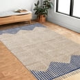 thumbnail image 2 of Casavani Handwoven Blue Cotton Dhurrie Square Living Room Dining Room Kitchen Carpets 11x11 feet, 2 of 5