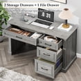 thumbnail image 5 of Vabches Farmhouse Wood 47" Executive Desk, Home Office Computer Desk with Charging Station and File Drawer, 5 of 7
