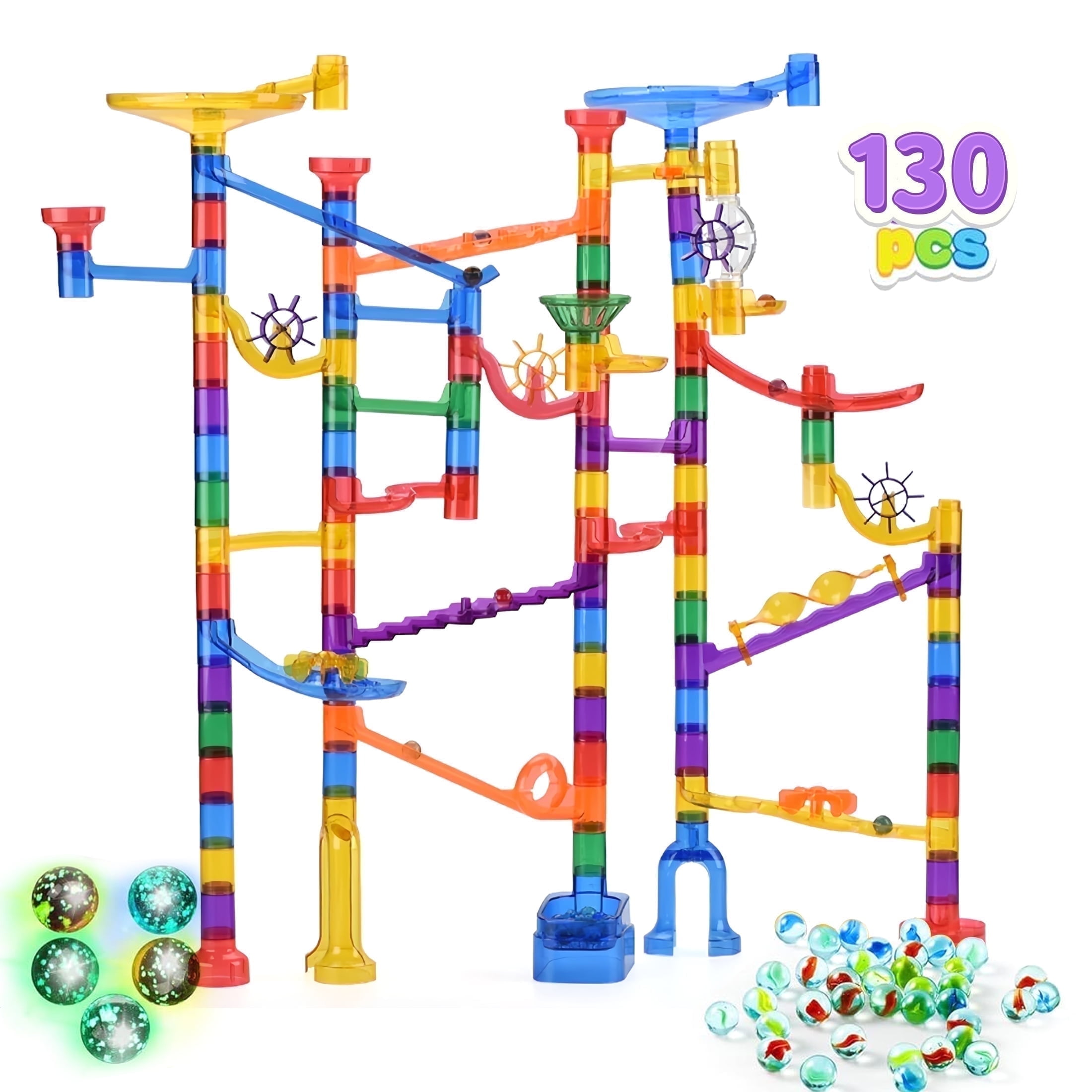 KOPPOP 130-Piece Glow-in-Dark Marble Run Set photo 1