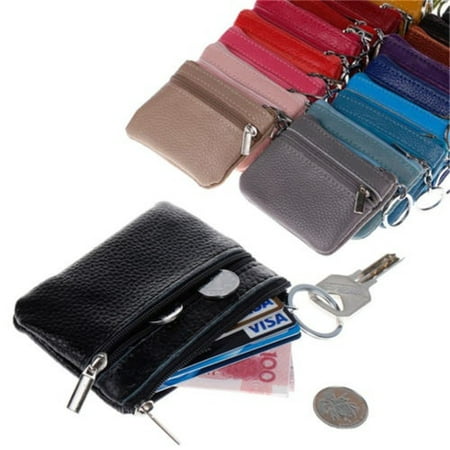 Women Men Genuine Real Leather Small Coin Card Key Ring Wallet Pouch Mini Purse | Walmart Canada