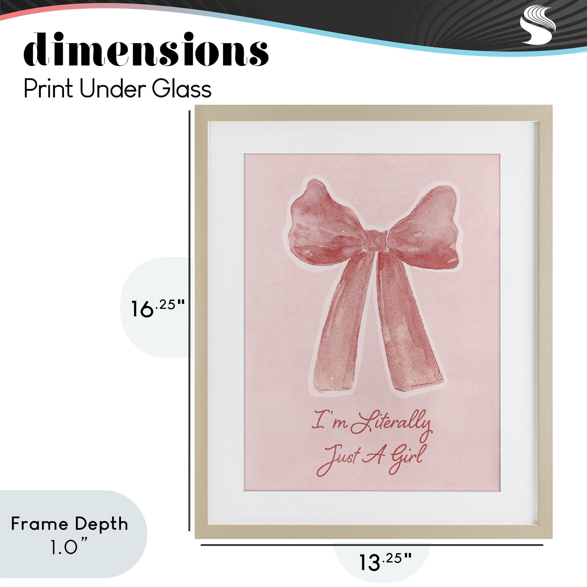 Stupell Industries Literally Just A Girl Birch Framed Print Under Glass, design by Lucille Price