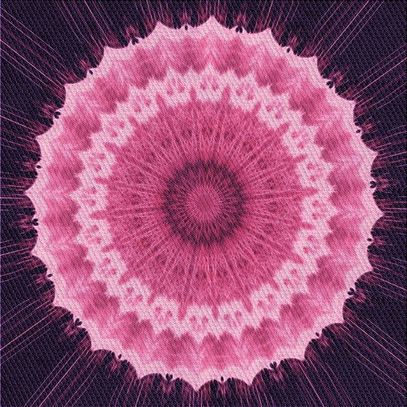 Ahgly Company Indoor Square Patterned Dark Hot Pink Area Rugs, 8' Square