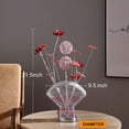 thumbnail image 5 of Ore International 4 Red Roses 6 Petal Floral 2  Flower Bud On A Fan Aluminum Vase Table Lamp, 5 of 11