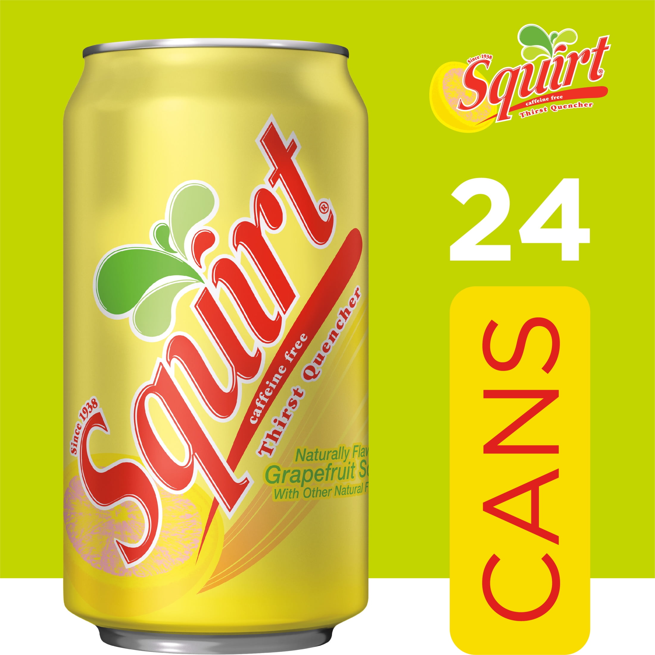 Squirt Citrus Soda, Caffeine-Free, Grapefruit Flavor, 24 Count, 12