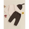 thumbnail image 6 of Baby Toddler Boys Spring Outfits 1 3 6 Months Letter Tractors Embroidery Long Sleeve Rompers Pants Hat 3Pcs Clothes Set, 6 of 9