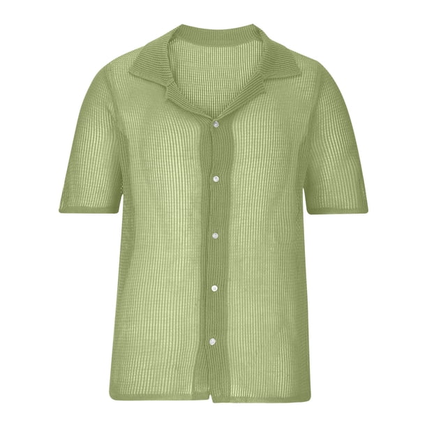 pstuiky camisetas de hombre, Blusa informal de punto con cuello vuelto, manga corta y color liso para hombre ropa de hombre s