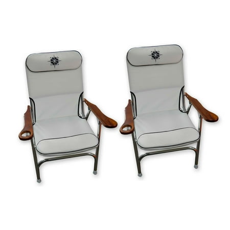 Premium Aluminum Deck Chairs With Cup Holder Folding White Premium Aluminum Deck Chairs With Cup Holder Folding White Beach Chair Marine Grade