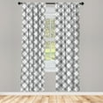 thumbnail image 3 of Ambesonne Plaid Curtains, Monochrome and Diagonal, Pair of 28"x95", Black White, 3 of 5