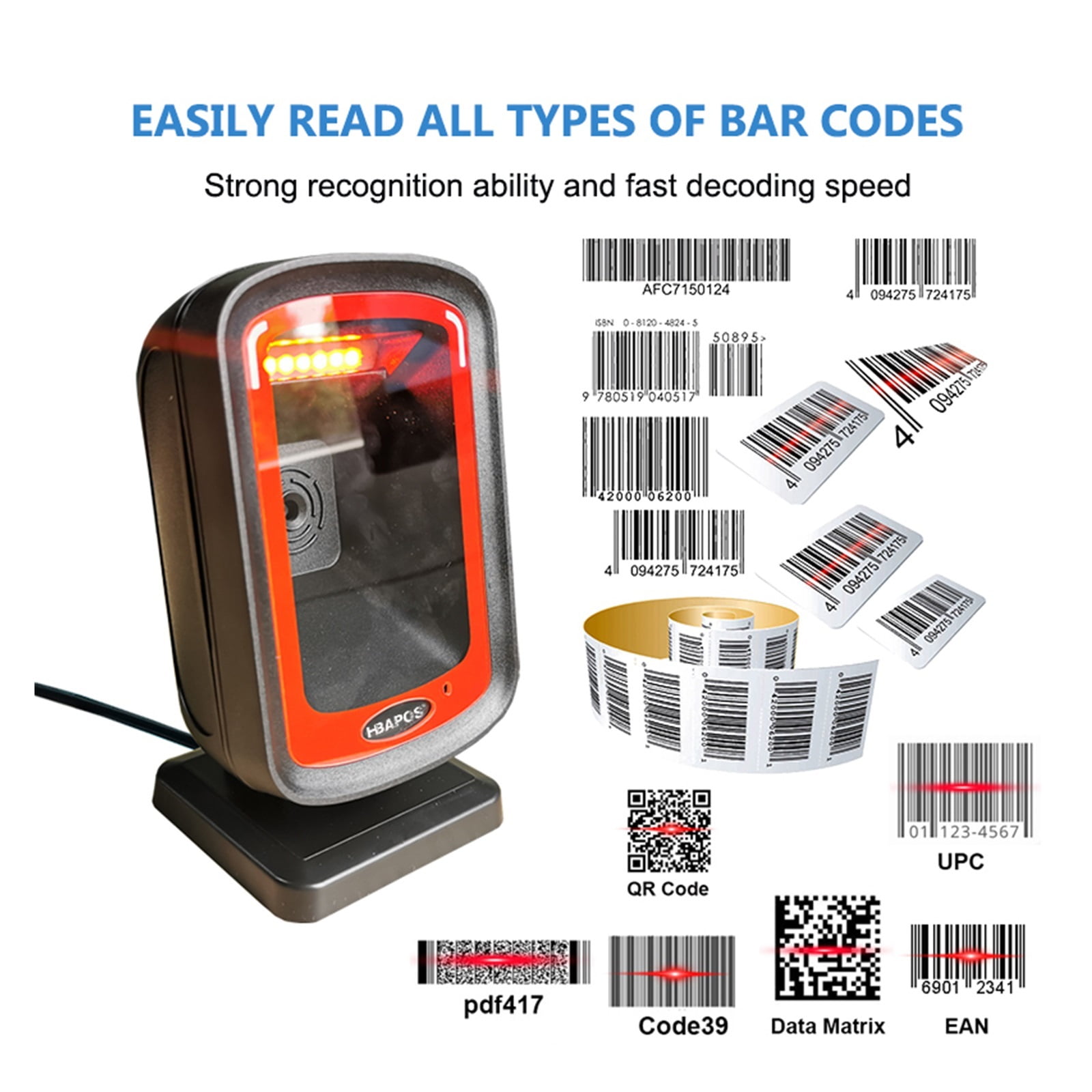 Embedded Barcode Scanner 1D 2D QR-Code Omnidirectional Desktop High-performance Auto Sense Data Code Reader For Supermarket ,Easy to Operate