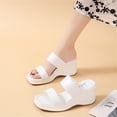 thumbnail image 5 of CAICJ98 Walking Shoes Women Ladies Fashion Summer Solid Color Strap Combination Simple Flat Slippers,White, 5 of 5