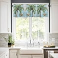 thumbnail image 3 of Coastal Blue Green Tree Kitchen Valances for Windows 42x12 Inch Kitchen Curtains Valances Rod Pocket Beach Tropical Plant Wood Grain Bathroom Window Valances for Window Treatment Decor, 3 of 6