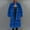 Blue, variant on Womens Faux Fur Coats & Jackets- Ladies Warm Faux Fur Coat Jacket Winter Solid V-neck Outerwear Blue M