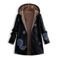 thumbnail image 2 of Lyinloo Womens Winter Warm Outwear Print Hooded Pockets Vintage Oversize Coats Black XXXXL, 2 of 5