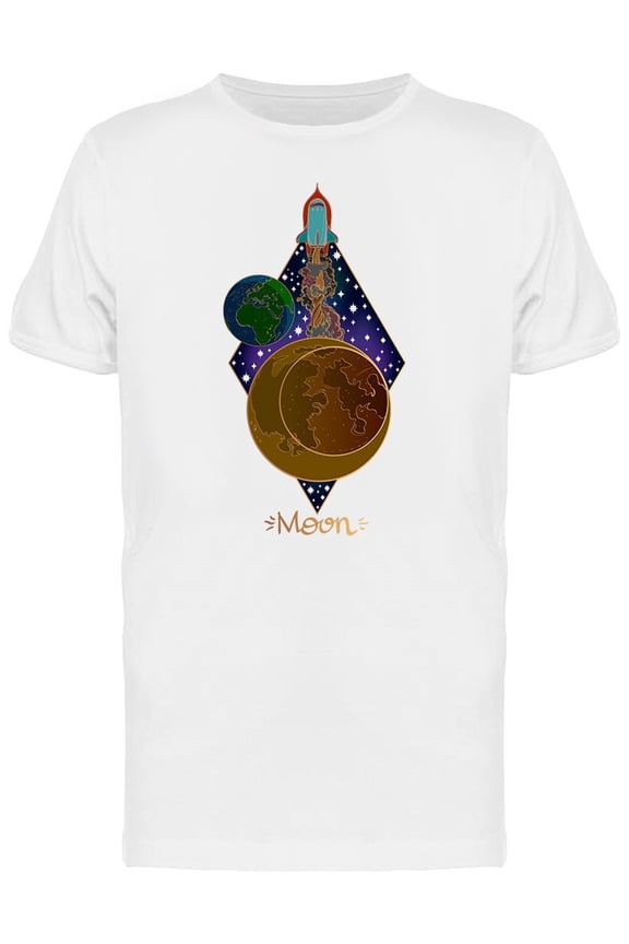 Geometric Moon T-Shirt Men -Image by Shutterstock, Male Large