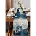 thumbnail image 3 of Table Runner Abstract White Blue Table Decoration for Kitchen Dinning Simple Style Table Decoration for Indoor Outdoor Party Wedding Decor 13x90inch, 3 of 7