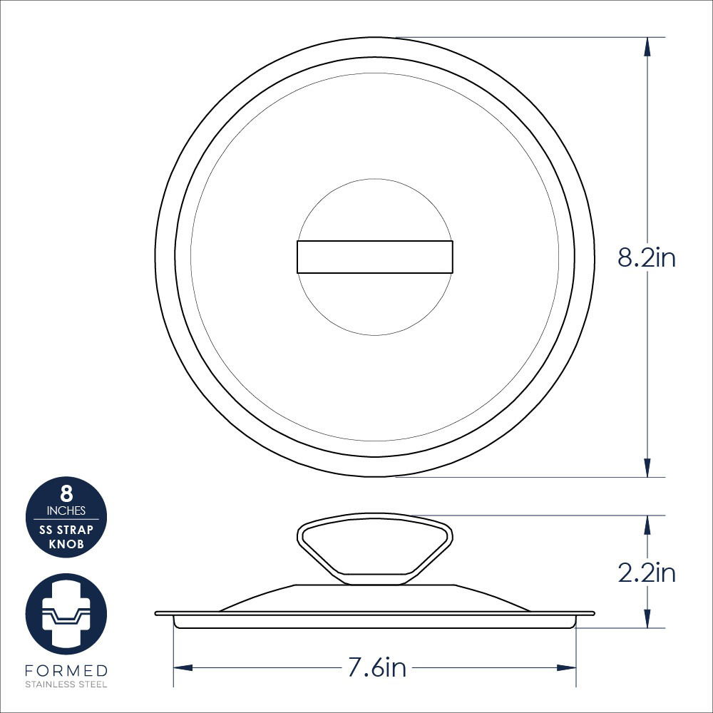Nordic Ware 8" Verde Brushed Stainless Steel Pot Lid