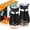Black, variant on Dompilc 2PC Salt and Pepper Shaker Set – 4oz Glass-Bottom Design with Stainless Steel Lid, Refillable