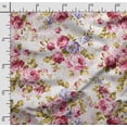 thumbnail image 2 of Soimoi Chinese Floral Print, Silk Fabric, Decor Sewing Fabric by The Yard 42 Inch Wide,Decorative Fabric for Shirts Suits Ties, Magenta, 2 of 5