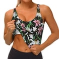 thumbnail image 3 of Picia Lilies Flowers Sports Bra for Women,Padded Strappy Sports Bras Medium Support Yoga Bra with Removable Cups,Running Yoga Bra-Large, 3 of 9