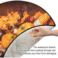 thumbnail image 3 of Autumn Harvest Pumpkin Christmas Tree Mats Waterproof Tree Skirt, Fall Scenery Xmas Tree Stand Tray Mat Floor Protector Pad for Holiday Party Decoration, 28.3", 3 of 6
