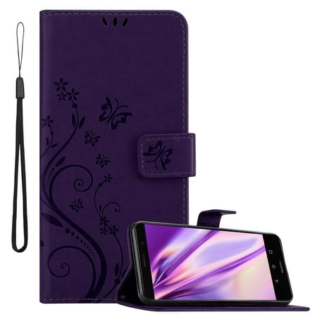 Cadorabo Case for Huawei MATE 9 Cover in FLORAL DARK PURPLE in flower design