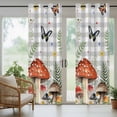 thumbnail image 5 of Outdoor Curtains for Patio Waterproof, Spring Mushrooms Outdoor Privacy Panels Grommet, Farmhouse Pastoral Botanical Gray Plaid Blackout Outside Curtains for Porch/Cabana 54"x95", 1 Panel, 5 of 8