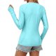thumbnail image 4 of Craaazy Women's Solid Color Relaxed Fit Athletic Long Sleeve Shirt, Lightweight Sun Protective Top, Slim Fit with Thumb Holes for Workout Gifts, 4 of 7