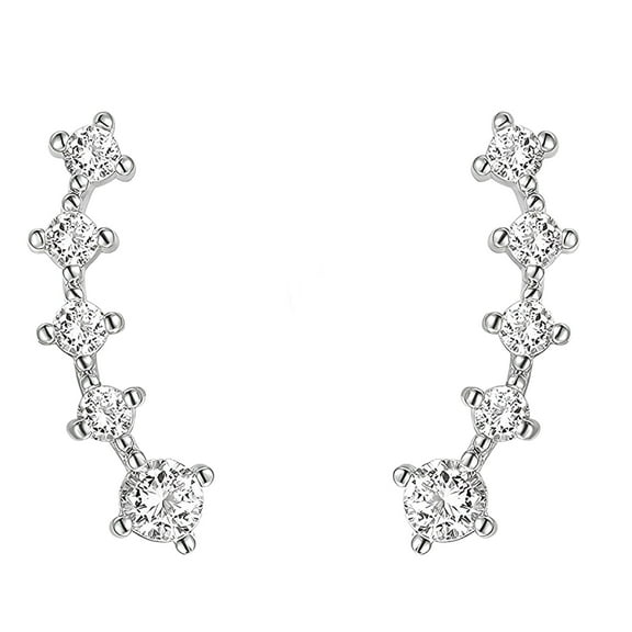 DESIGNICE 1 Pair Earrings with 14K Gold Plated Sterling Silver Post Crawler Earring Climber Earrings