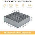 thumbnail image 2 of 2 Pcs Drawer Organisers 24 Cells Sock Organiser Foldable Underwear Drawer Organiser Fabric Drawer Divider Wardrobe Storage, 2 of 5