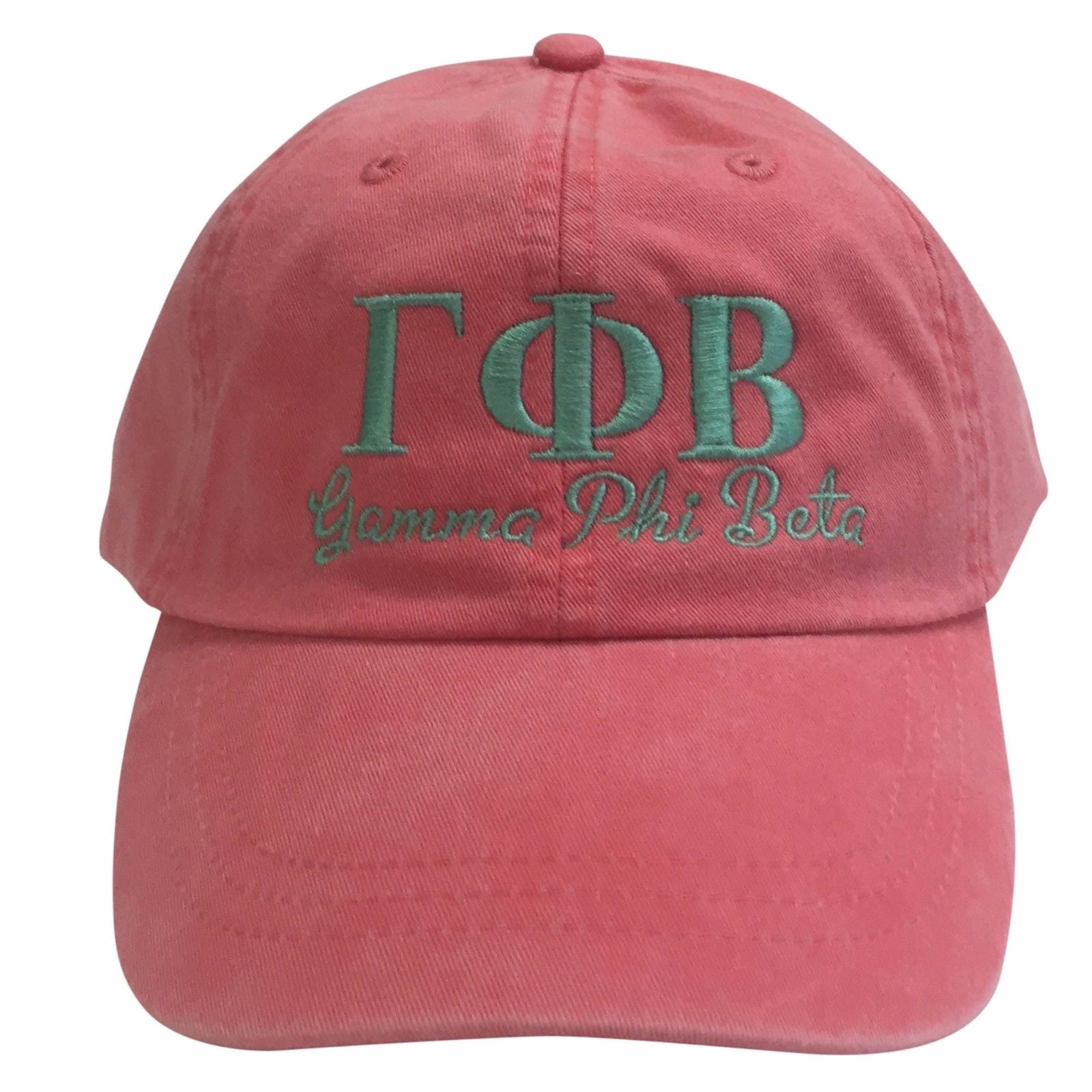 Hot Pink Baseball Hat with White Thread B Gamma Phi Beta