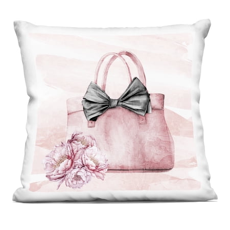 Stupell Industries Blush Glam Time Bag Decorative Printed Throw Pillow, design by Kim Allen, 18 x 7 x 18