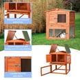 thumbnail image 4 of TRIXIE Weatherproof Outdoor 2-Story Wooden Small Animal Hutch with Run & Pull-Out Tray, Brown, 4 of 6