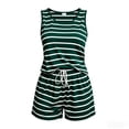 thumbnail image 5 of Bovxnpu Womens Pajamas Set 2 Piece Loungewear Set Stripe Ice Silk Slvless Crew Neck Pajama Loose Sleepwear, 5 of 8