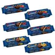 Tondi Variety 6 Pack European Biscuits, Jaffa Cakes 2 Orange Filling, 2 Strawberry Filling and 2 Cherry Filling 137g/each