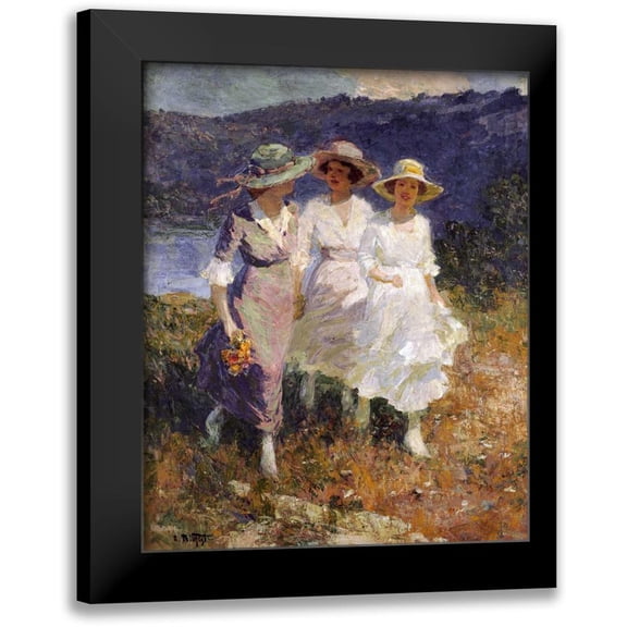 Potthast, Edward Henry 12x14 Black Modern Framed Museum Art Print Titled - Walking In The Hills