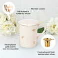 thumbnail image 3 of Pinky Up Annette Honeycomb Ceramic Tea Cup with Infuser and Lid, 12oz, 3 of 7